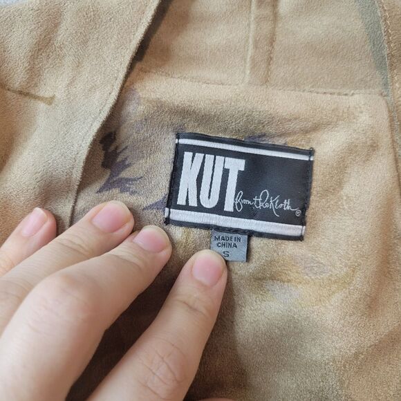 KUT FROM THE KLOTH Tayanita Floral Faux Suede Jacket Drape Collar Size Small - Picture 3 of 9